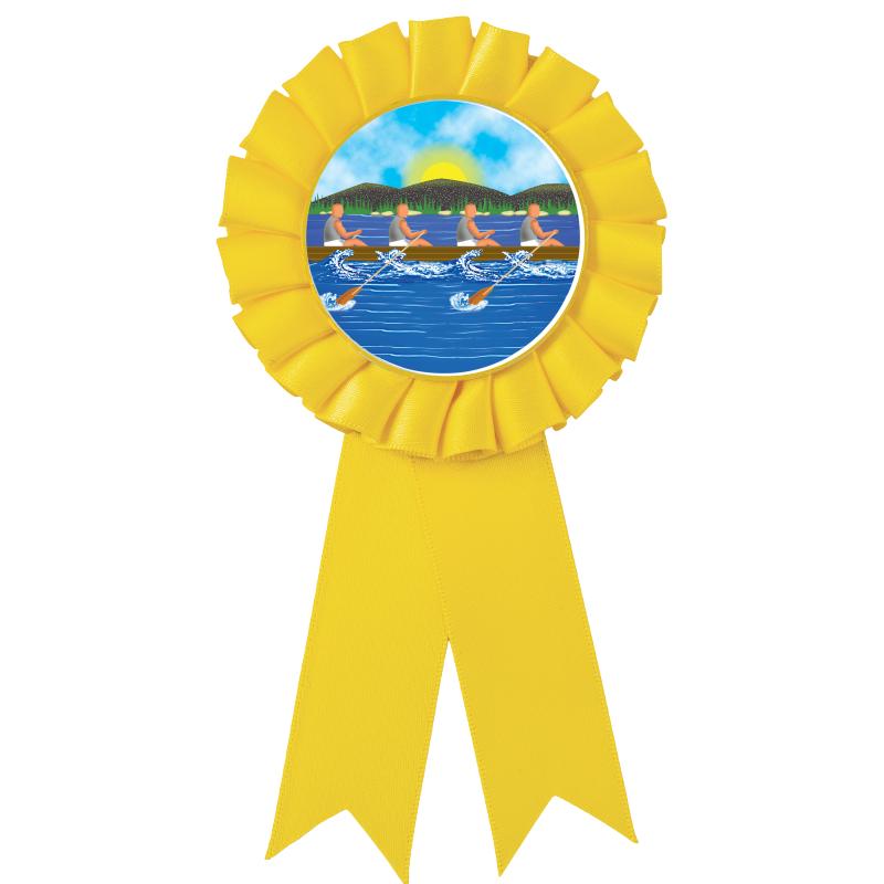 YELLOW MYLAR ROSETTES