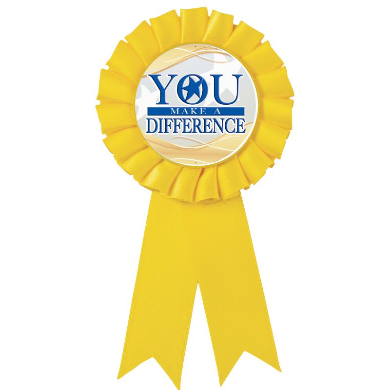 YELLOW MYLAR ROSETTES