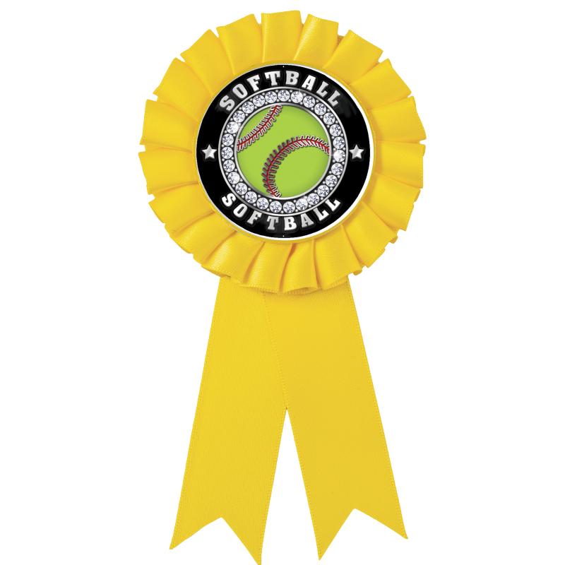 YELLOW MYLAR ROSETTES