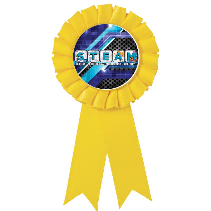 YELLOW MYLAR ROSETTES