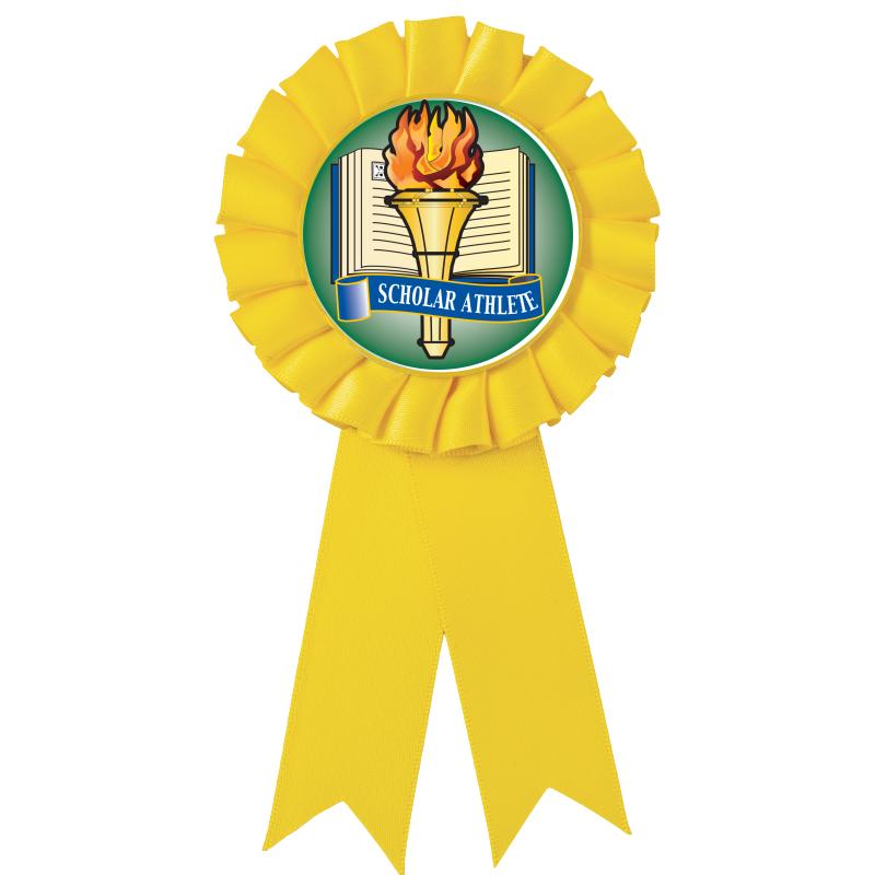 YELLOW MYLAR ROSETTES