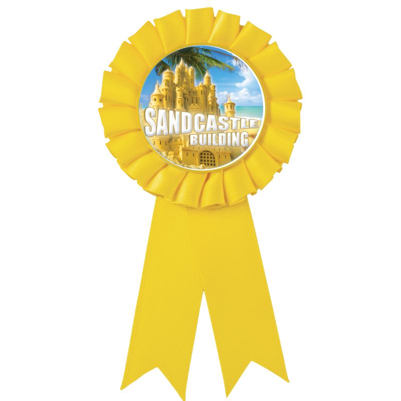 YELLOW MYLAR ROSETTES