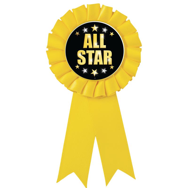 YELLOW MYLAR ROSETTES