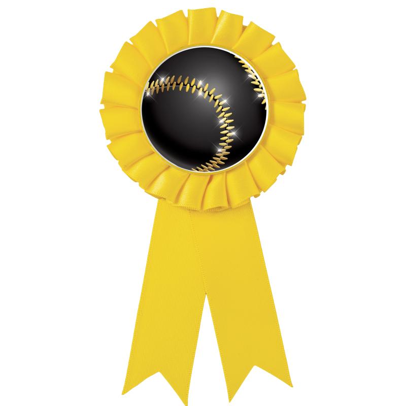 YELLOW MYLAR ROSETTES