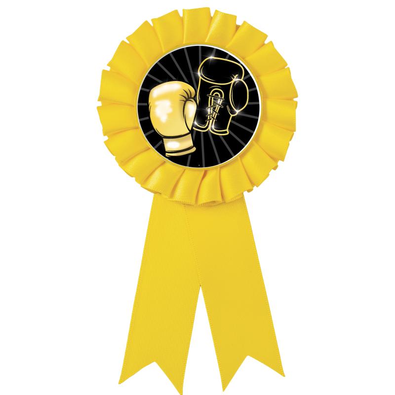 YELLOW MYLAR ROSETTES