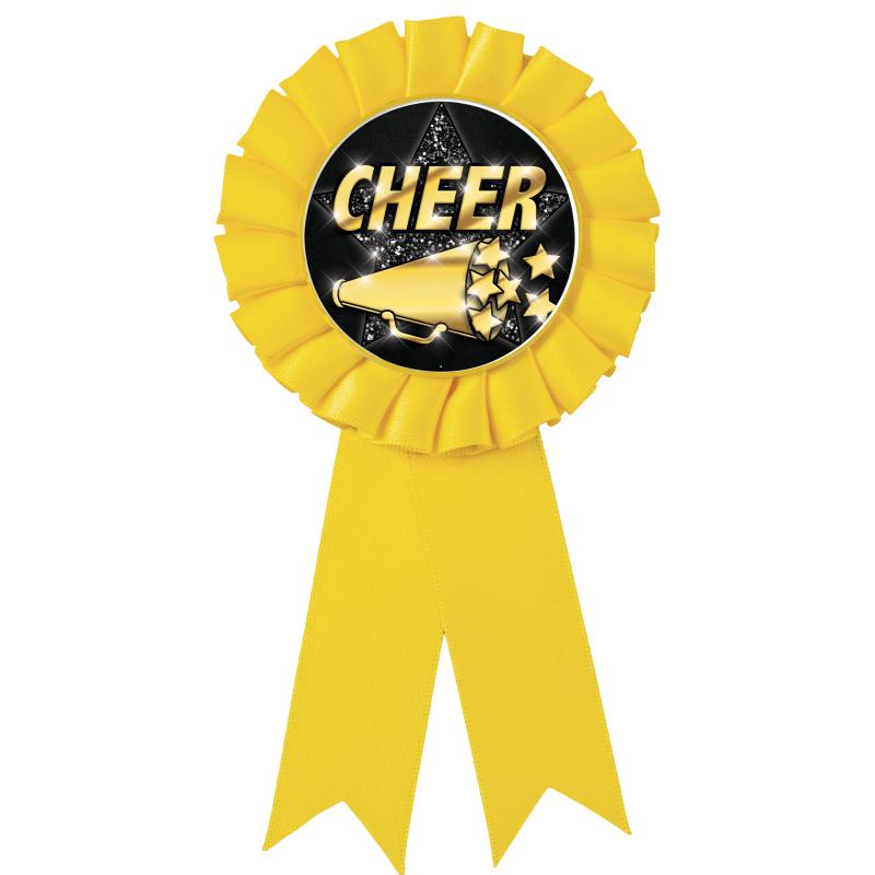 YELLOW MYLAR ROSETTES