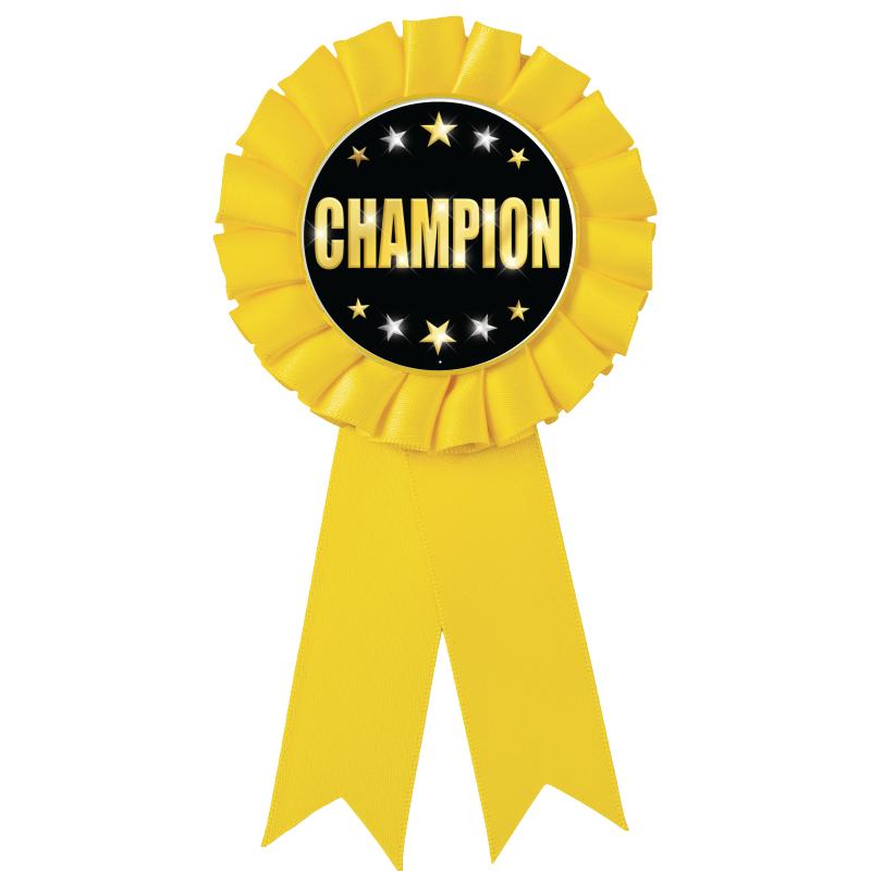 YELLOW MYLAR ROSETTES