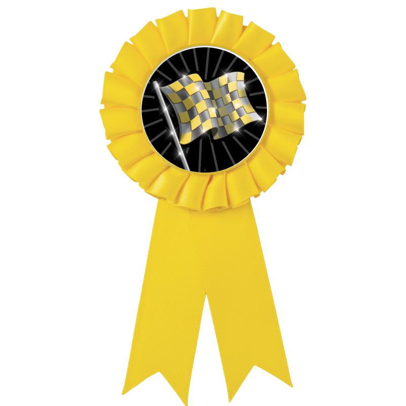 YELLOW MYLAR ROSETTES