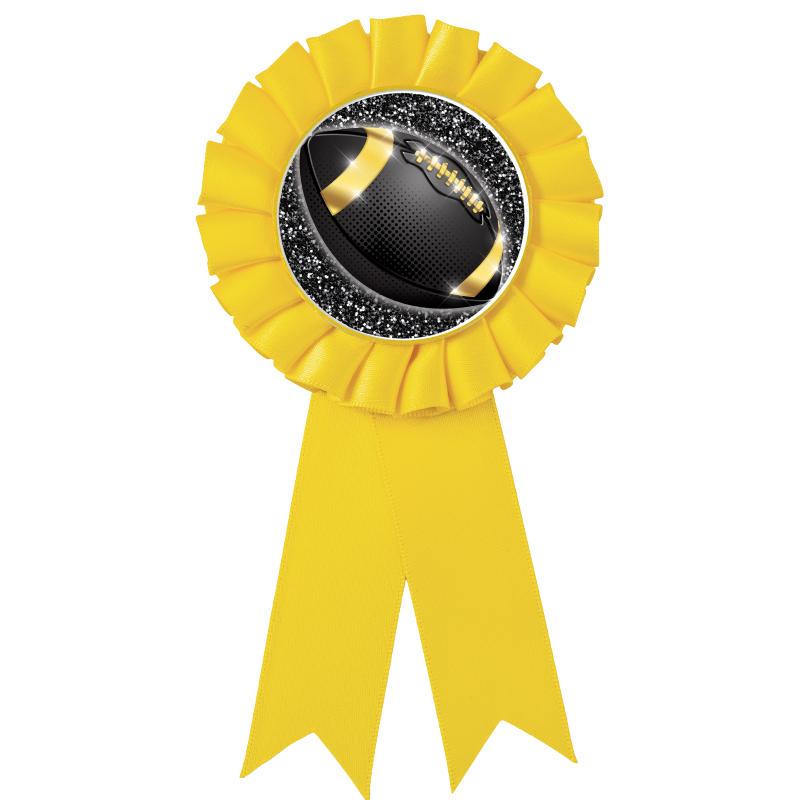 YELLOW MYLAR ROSETTES