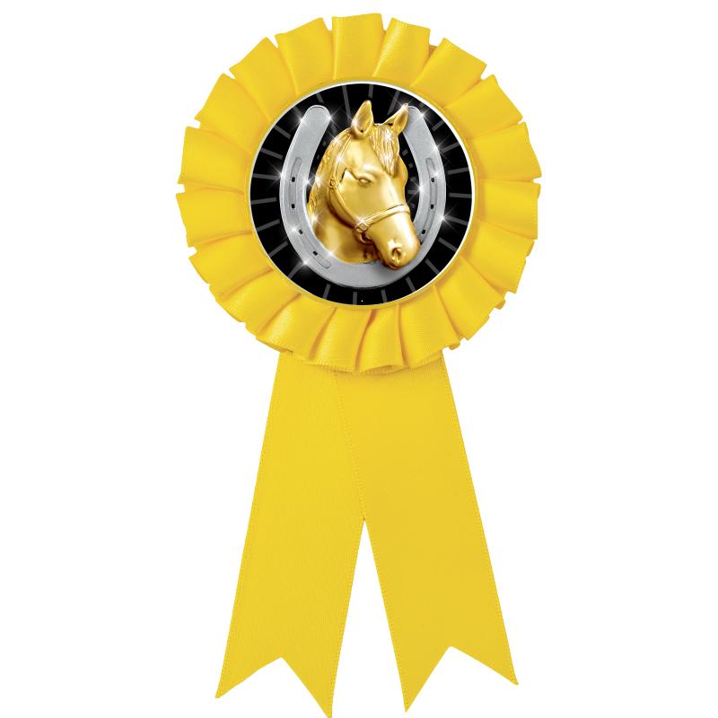 YELLOW MYLAR ROSETTES