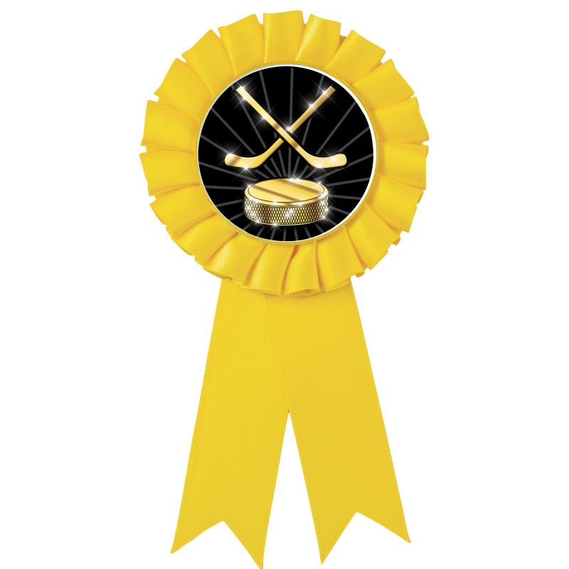 YELLOW MYLAR ROSETTES