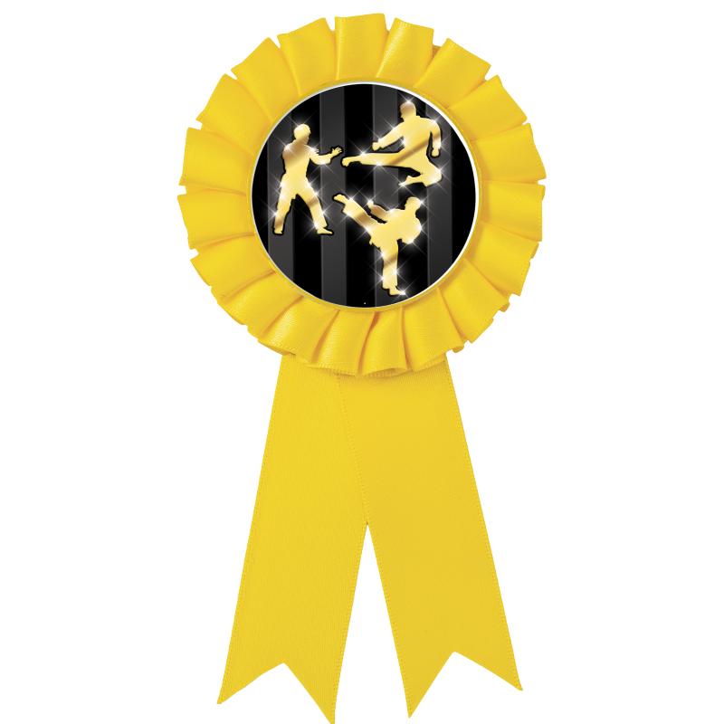 YELLOW MYLAR ROSETTES