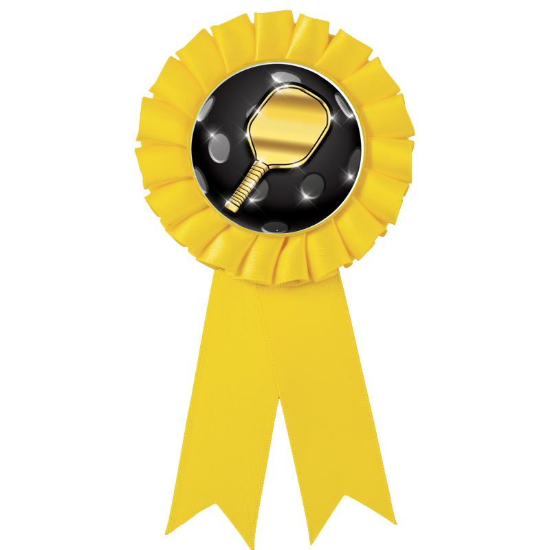 YELLOW MYLAR ROSETTES
