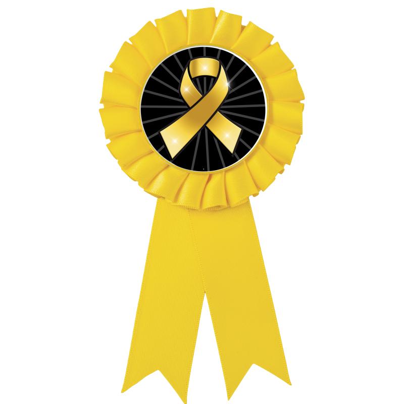 YELLOW MYLAR ROSETTES