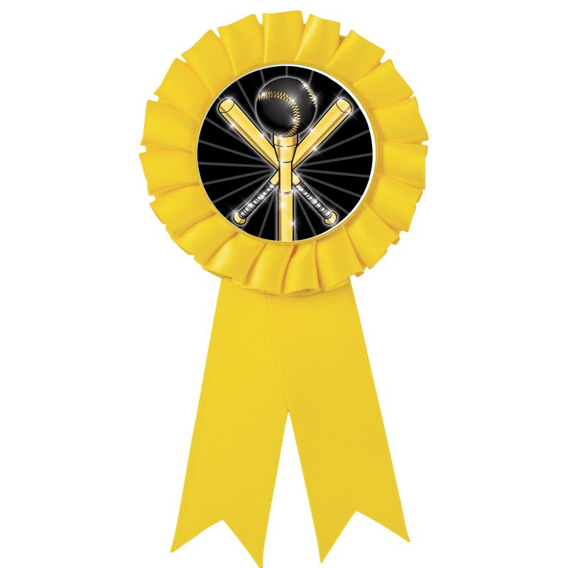 YELLOW MYLAR ROSETTES