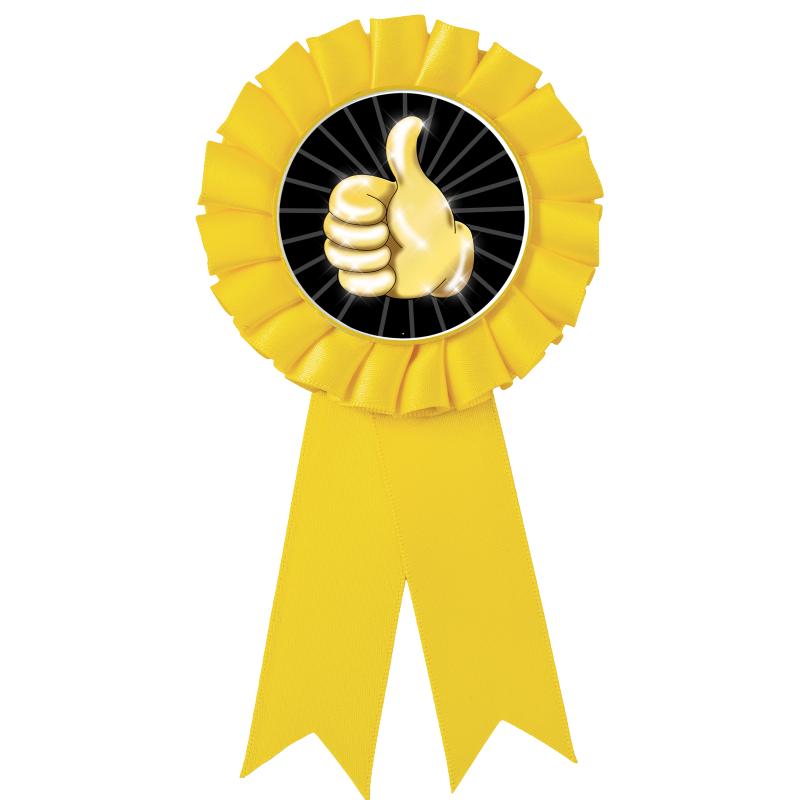 YELLOW MYLAR ROSETTES