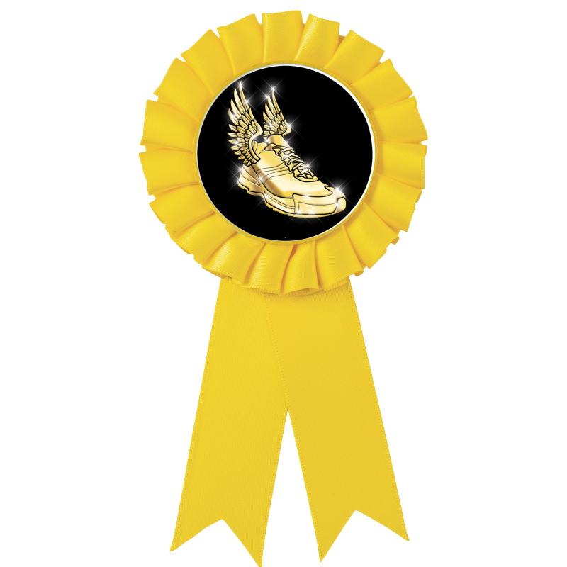 YELLOW MYLAR ROSETTES