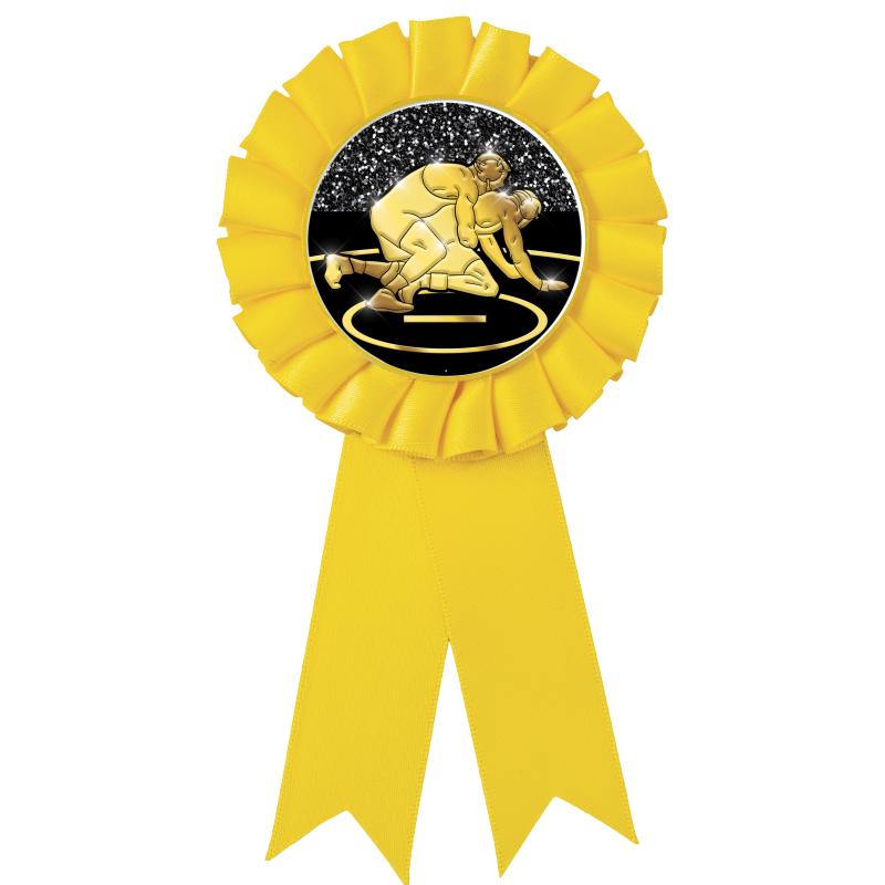 YELLOW MYLAR ROSETTES