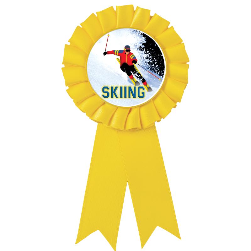 YELLOW MYLAR ROSETTES