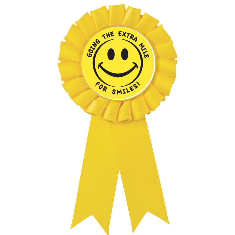 YELLOW MYLAR ROSETTES