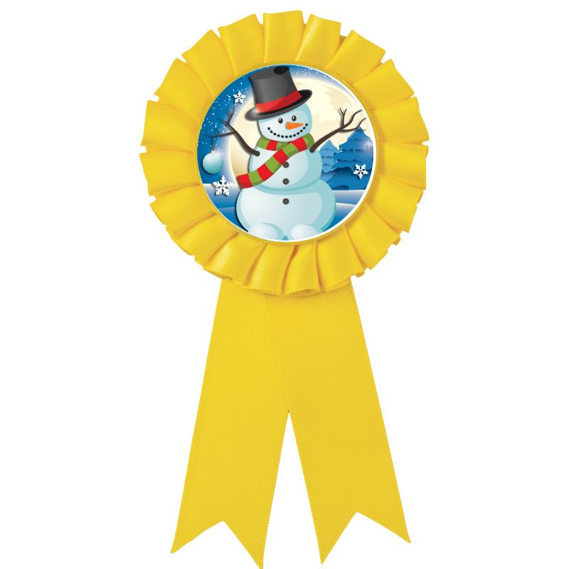 YELLOW MYLAR ROSETTES