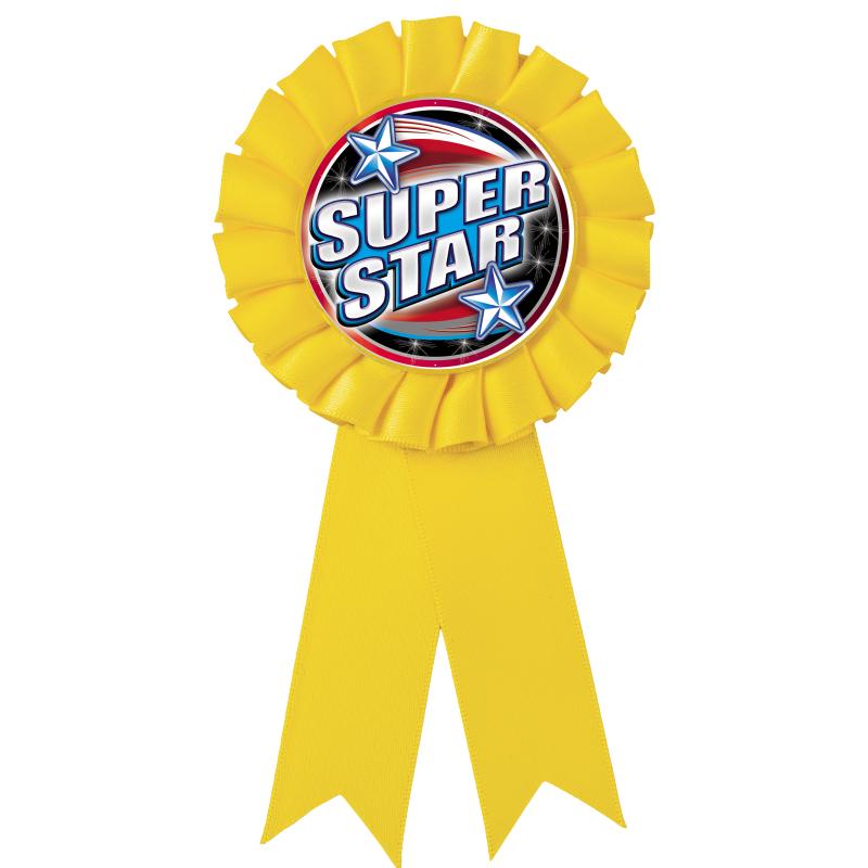 YELLOW MYLAR ROSETTES