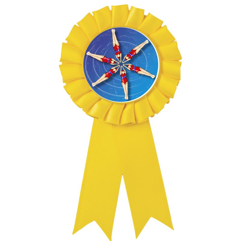 YELLOW MYLAR ROSETTES