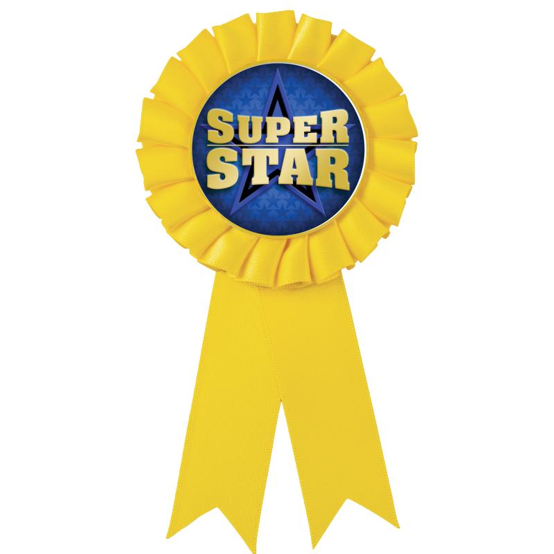 YELLOW MYLAR ROSETTES