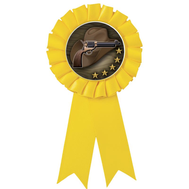 YELLOW MYLAR ROSETTES