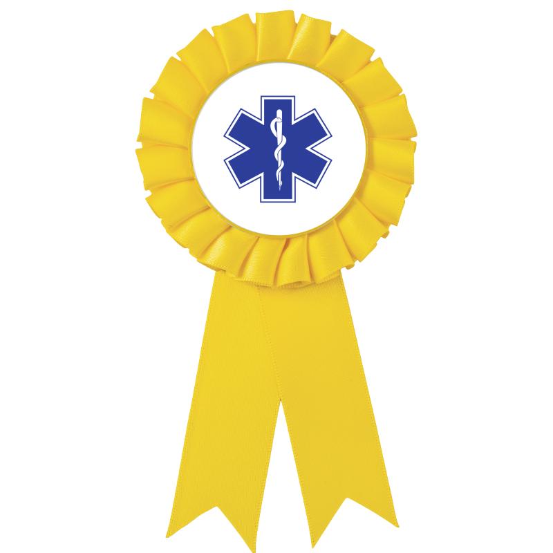 YELLOW MYLAR ROSETTES