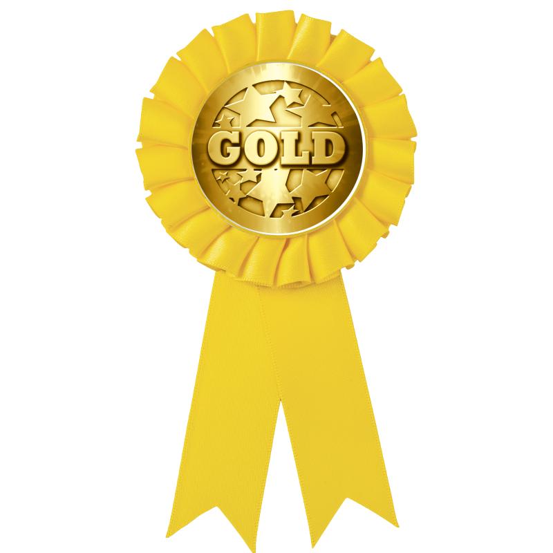 YELLOW MYLAR ROSETTES