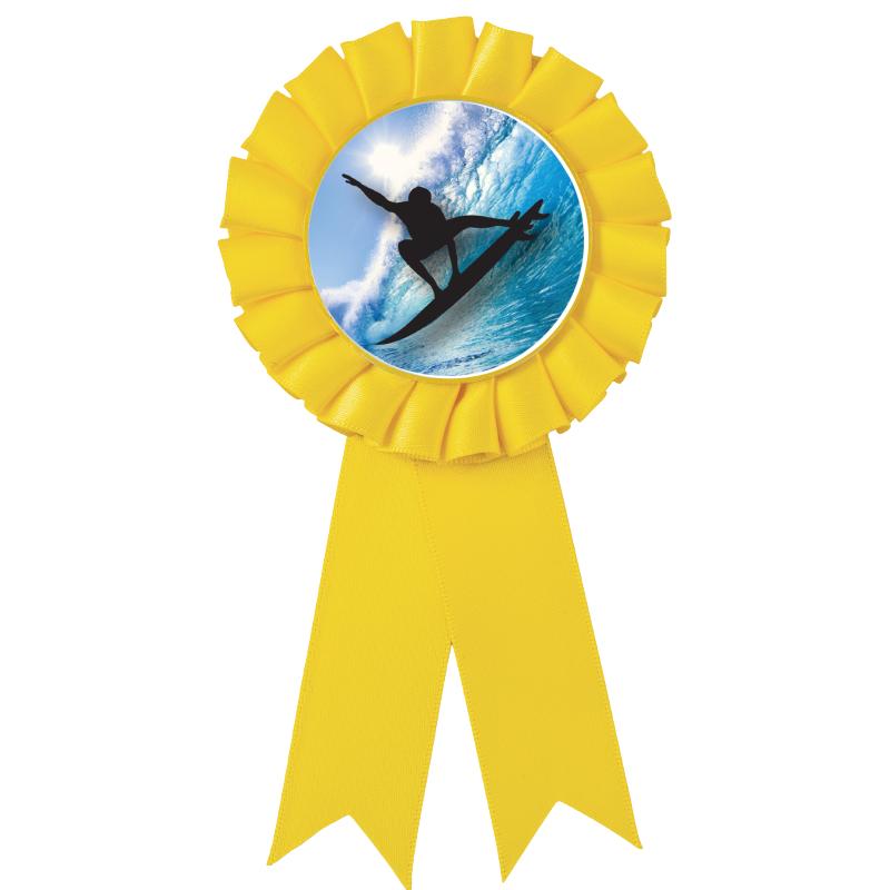 YELLOW MYLAR ROSETTES