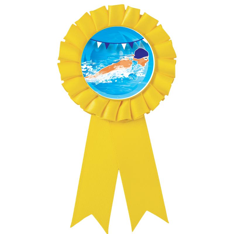 YELLOW MYLAR ROSETTES