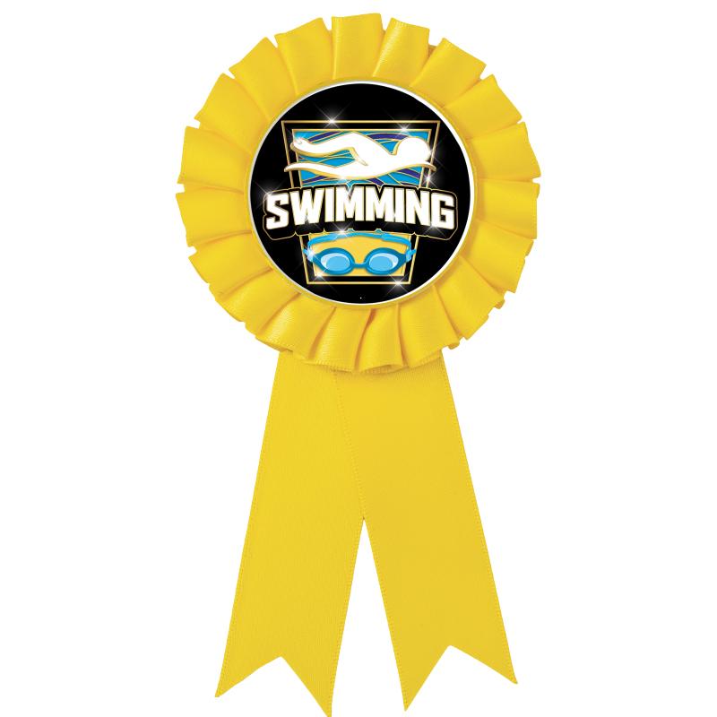 YELLOW MYLAR ROSETTES