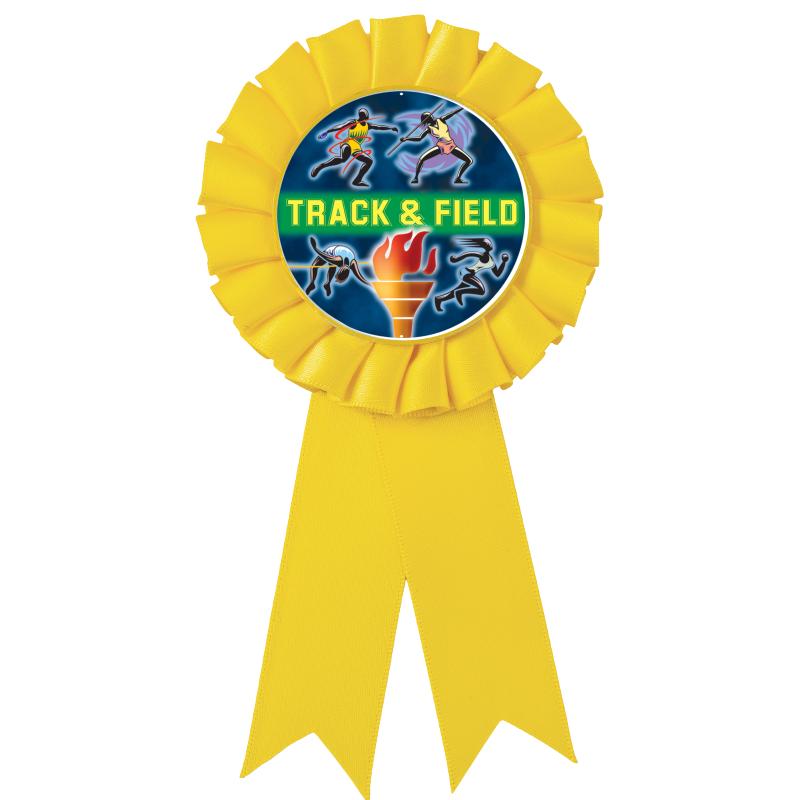 YELLOW MYLAR ROSETTES