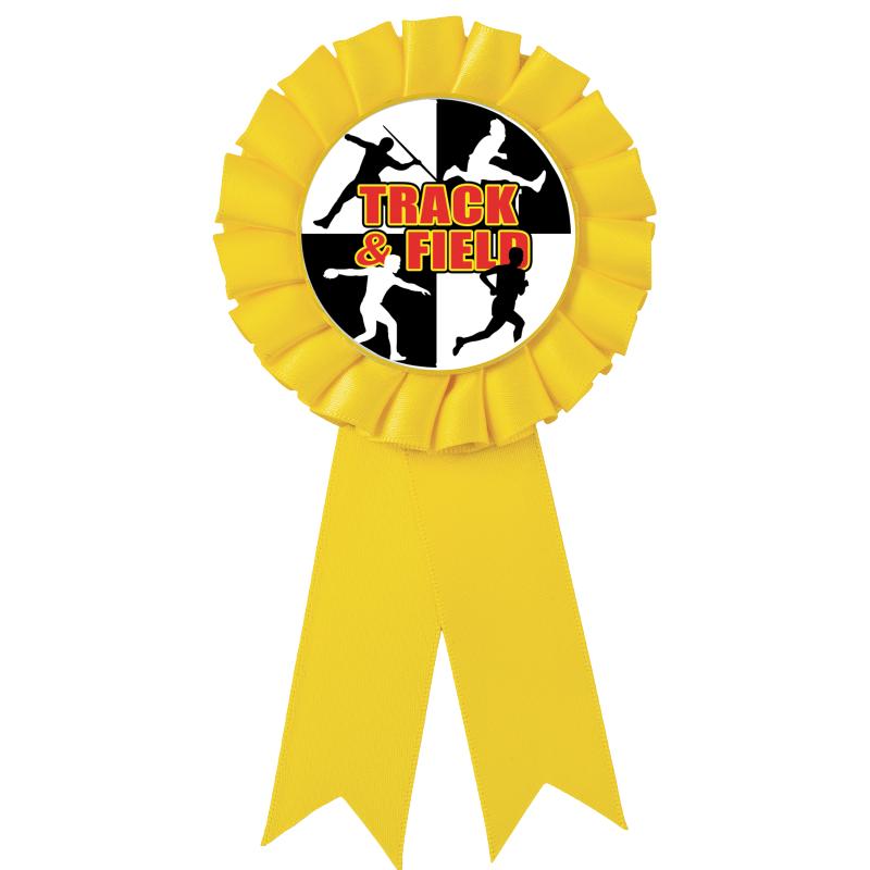 YELLOW MYLAR ROSETTES