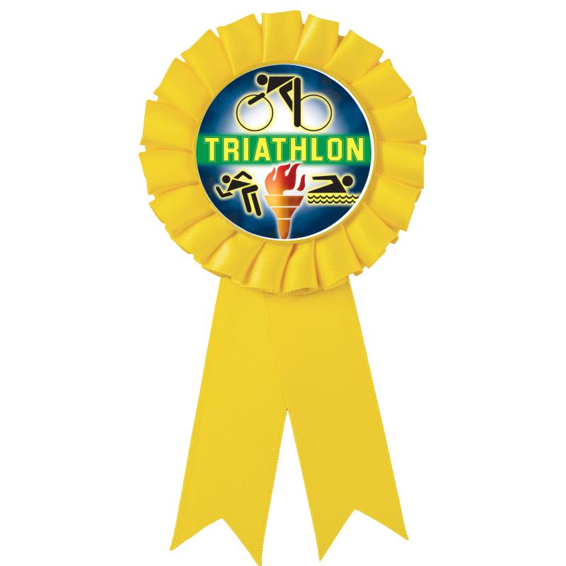 YELLOW MYLAR ROSETTES