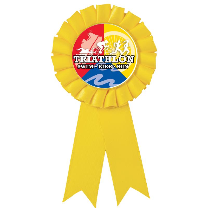 YELLOW MYLAR ROSETTES