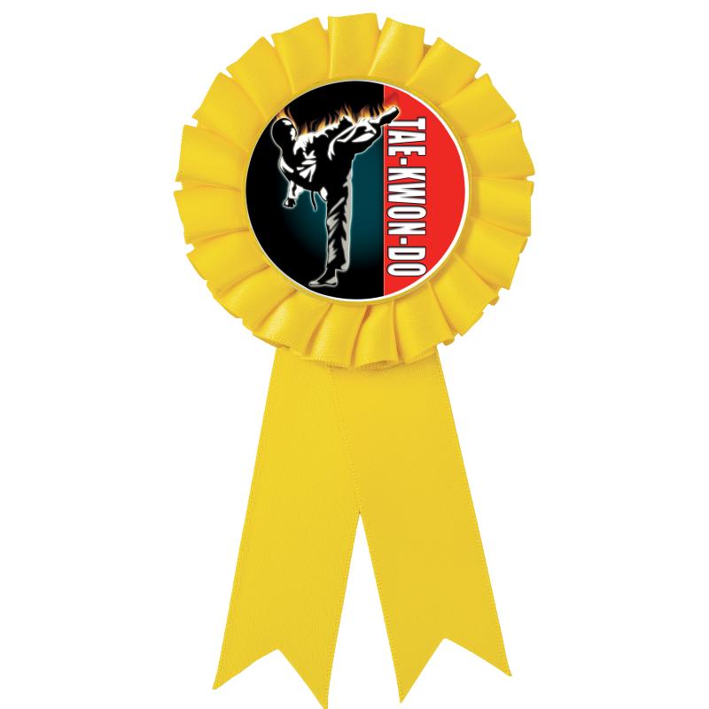 YELLOW MYLAR ROSETTES