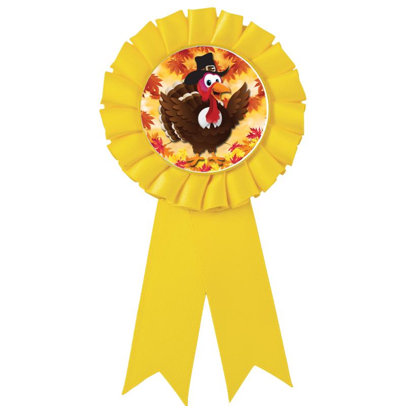 YELLOW MYLAR ROSETTES