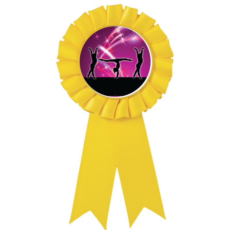 YELLOW MYLAR ROSETTES