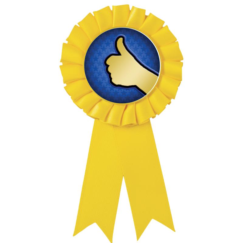 YELLOW MYLAR ROSETTES