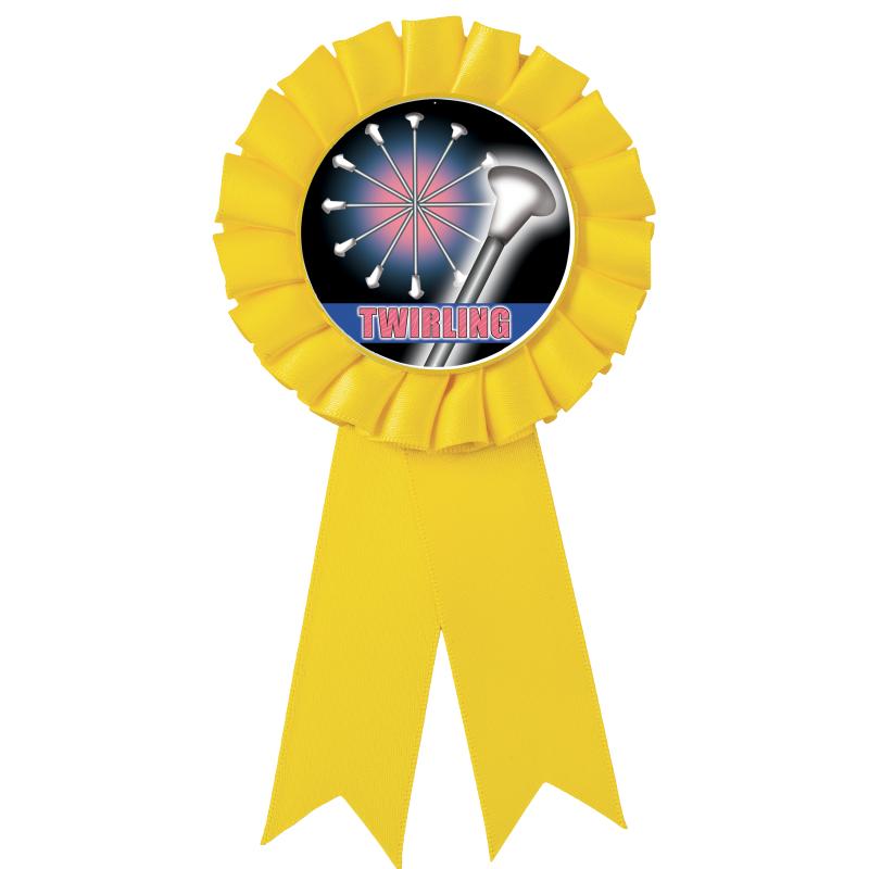 YELLOW MYLAR ROSETTES