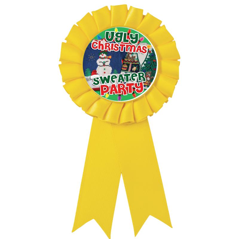 YELLOW MYLAR ROSETTES