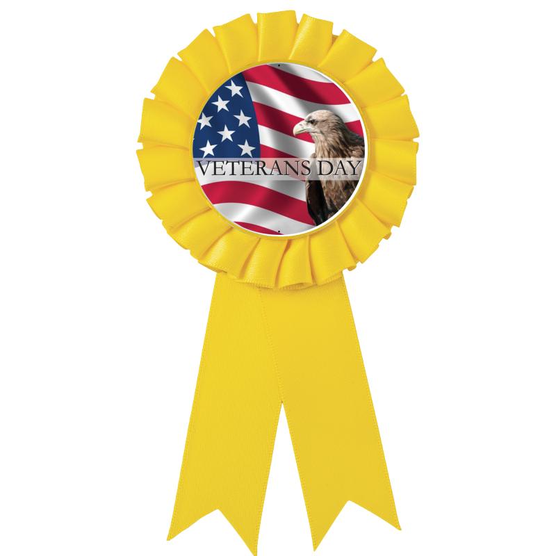 YELLOW MYLAR ROSETTES