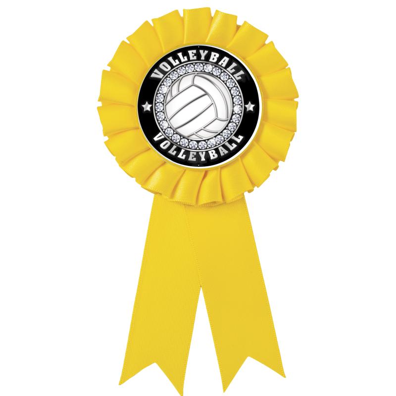 YELLOW MYLAR ROSETTES