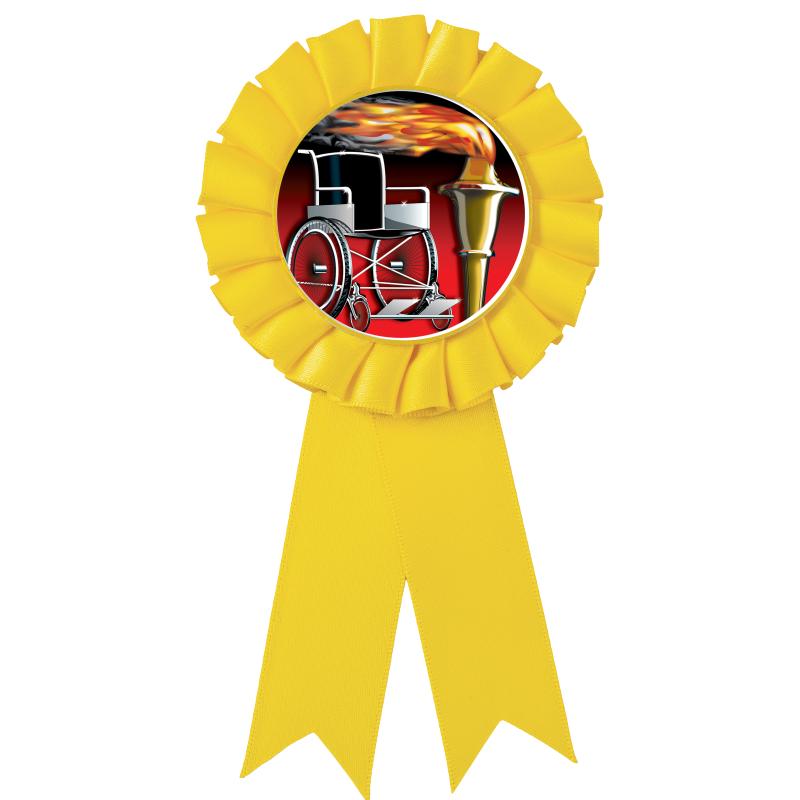 YELLOW MYLAR ROSETTES