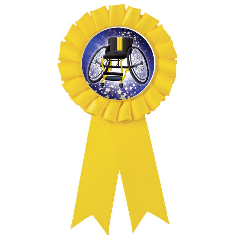 YELLOW MYLAR ROSETTES