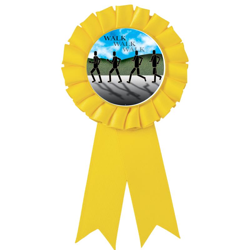 YELLOW MYLAR ROSETTES