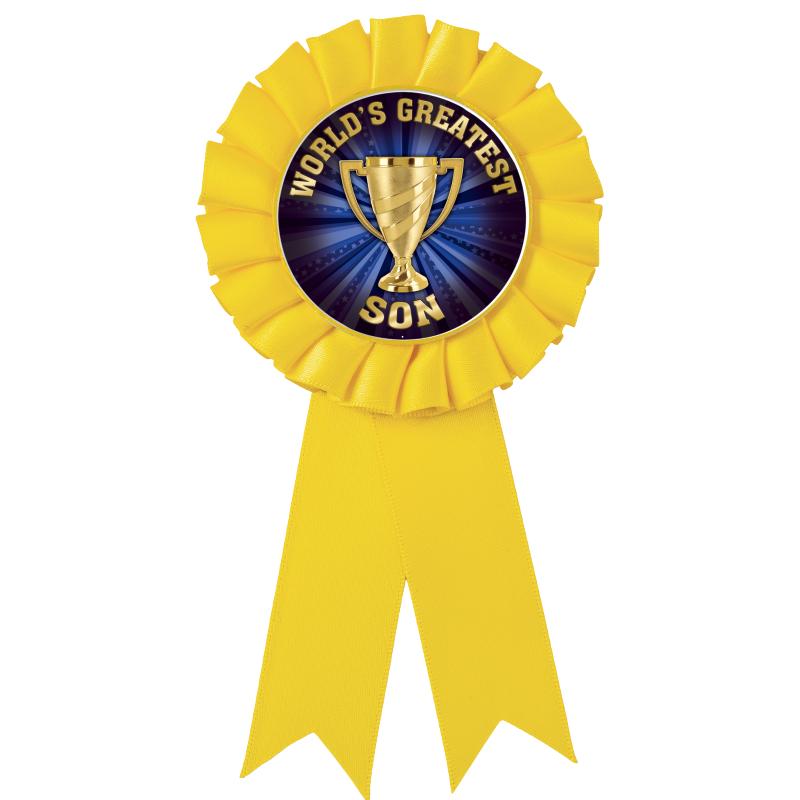 YELLOW MYLAR ROSETTES